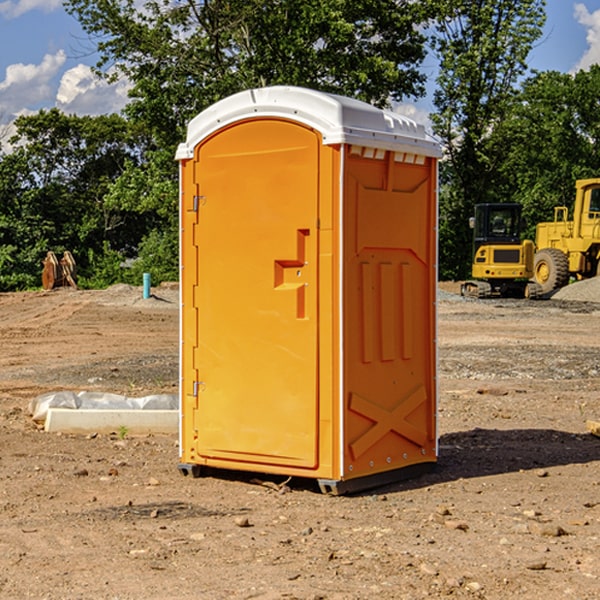 how often are the portable restrooms cleaned and serviced during a rental period in Leroy IN